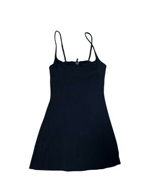 SKIMS Noodle Strap Mini Black Dress